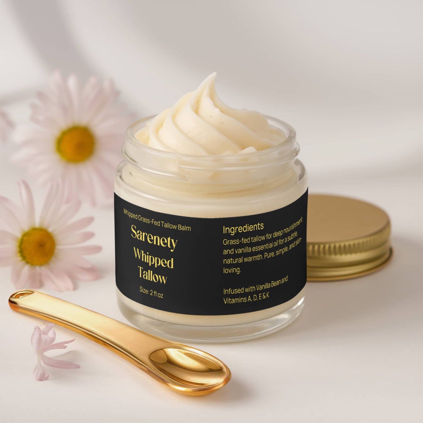 Whipped Grass-Fed Tallow Balm with Vanilla Bean